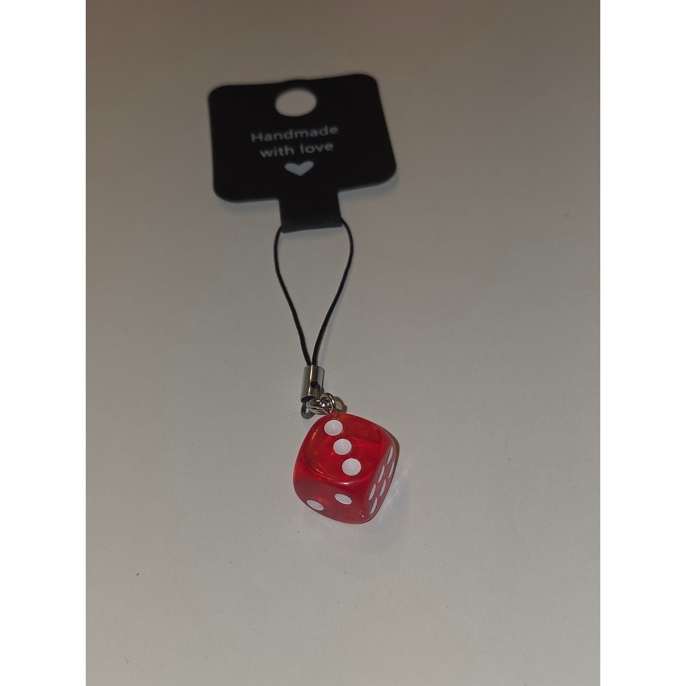 Red Dice Phone Charm Handmade Hypoallergenic Inspired by Husk Hazbin Hotel